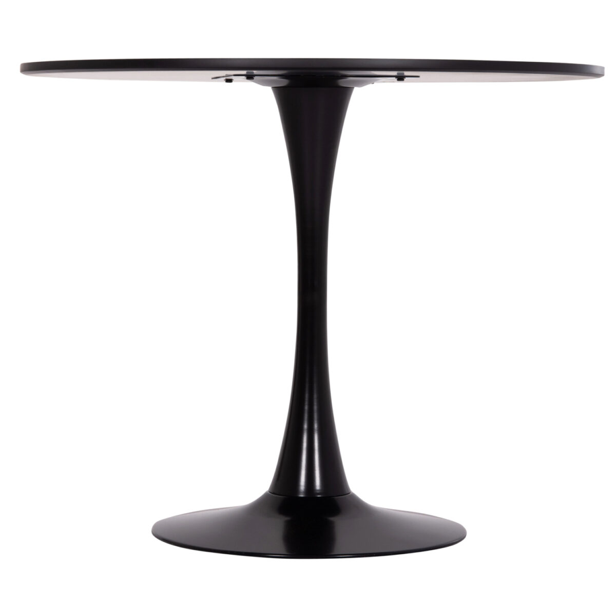 ΤΡΑΠΕΖΙ ΣΤΡΟΓΓΥΛΟ BROLIN LH10.18141.02 MDF TOP-ΒΑΣΗ ΜΕΤΑΛΛΙΚΗ--ΜΑΥΡΟ Φ90x73Υεκ - Image 3