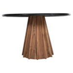 ΤΡΑΠΕΖΙ ΤΡΑΠΕΖΑΡΙΑΣ ΣΤΡΟΓΓΥΛΟ DRAXX LH10.9687 ΜΑΣΙΦ ΞΥΛΟ ΑΚΑΚΙΑΣ-ΕΠΙΦΑΝΕΙΑ ΜΑΥΡΟ ΜΑΡΜΑΡΟ Φ120x76Υεκ - Image 4