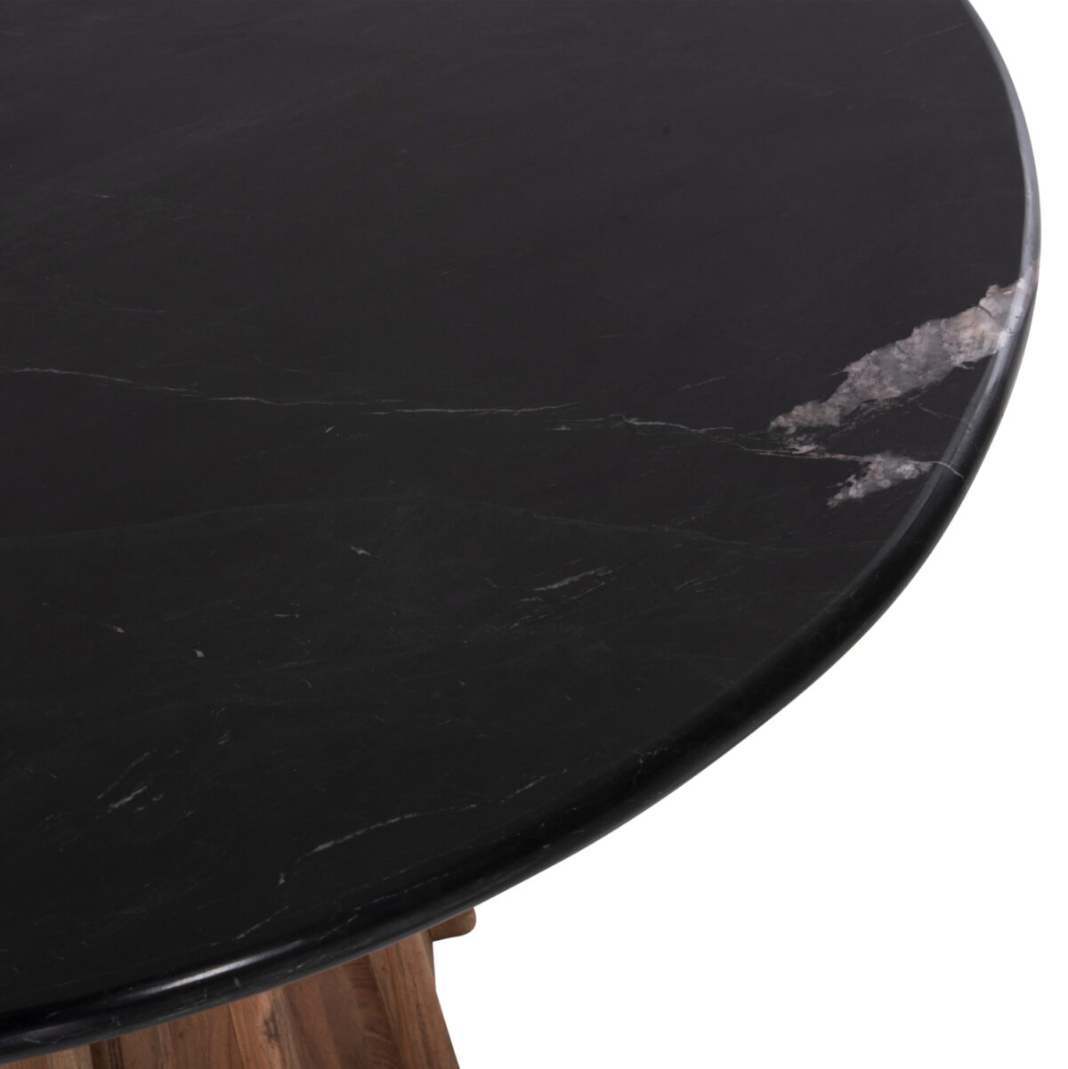 ΤΡΑΠΕΖΙ ΤΡΑΠΕΖΑΡΙΑΣ ΣΤΡΟΓΓΥΛΟ DRAXX LH10.9687 ΜΑΣΙΦ ΞΥΛΟ ΑΚΑΚΙΑΣ-ΕΠΙΦΑΝΕΙΑ ΜΑΥΡΟ ΜΑΡΜΑΡΟ Φ120x76Υεκ - Image 5