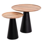 ΤΡΑΠΕΖΙA ΣΑΛΟΝΙΟΥ 2ΤΜΧ RIFF LH10.9997 ΞΥΛΟ MANGO-ΜΕΤΑΛΛΙΚΕΣ ΒΑΣΕΙΣ Φ60 & Φ40 εκ.