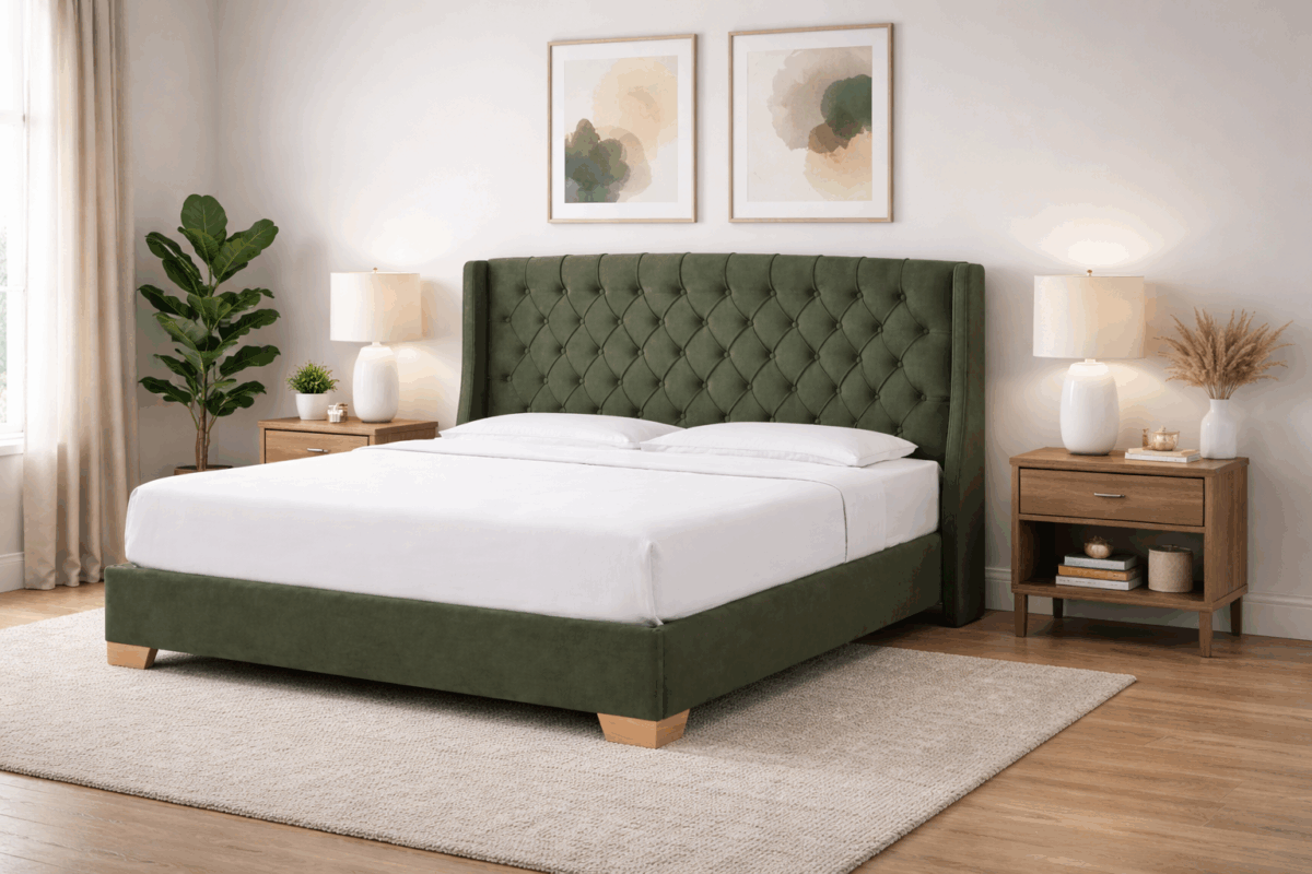 ΚΡΕΒΑΤΙ ΜΕ ΥΦΑΣΜΑ ΑΔΙΑΒΡΟΧΟ ΚΑΙ ΑΛΕΚΙΑΣΤΟ 150/160/180×200εκ. “PERL” - Image 1