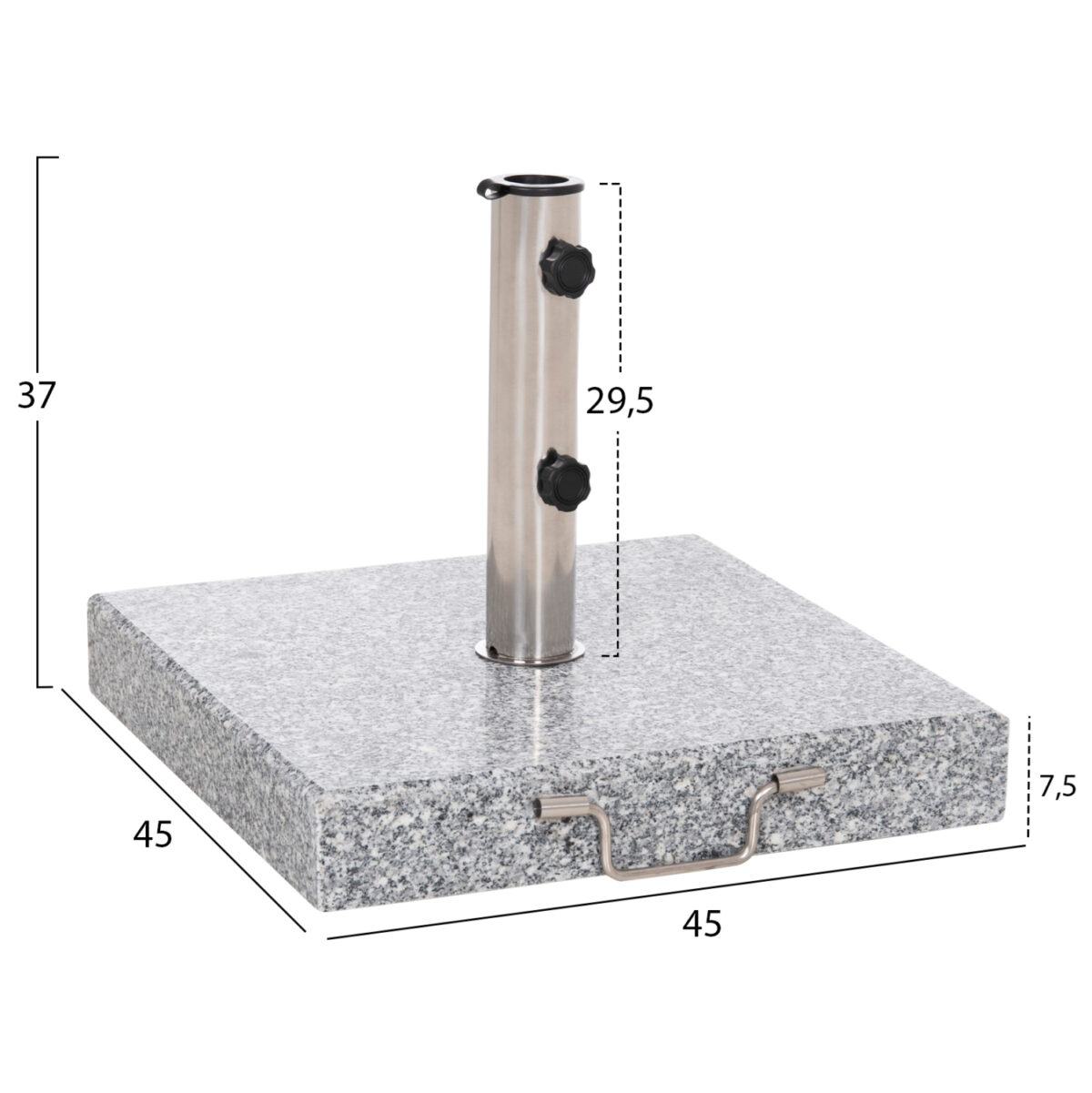ΒΑΣΗ ΟΜΠΡΕΛΑΣ ΓΡΑΝΙΤΗ 40KG ΜΕ ΧΕΡΟΥΛΙ & ΡΟΔΕΣ LH10.6564--ΣΩΛΗΝΑΣ ΔΙΑΜΕΤΡΟΥ Φ48 - Image 2