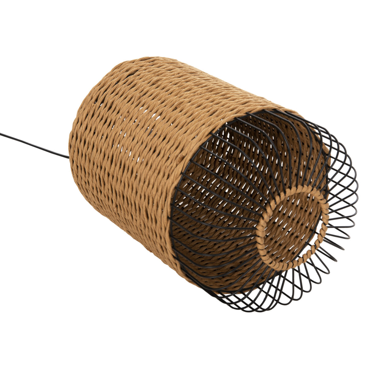 ΦΩΤΙΣΤΙΚΟ ΟΡΟΦΗΣ ΚΡΕΜΑΣΤΟ LH10.4340 PAPER ROPE ΜΠΕΖ-ΜΑΥΡΟ ΜΕΤΑΛΛΟ-Φ26x40-120Υεκ. - Image 5