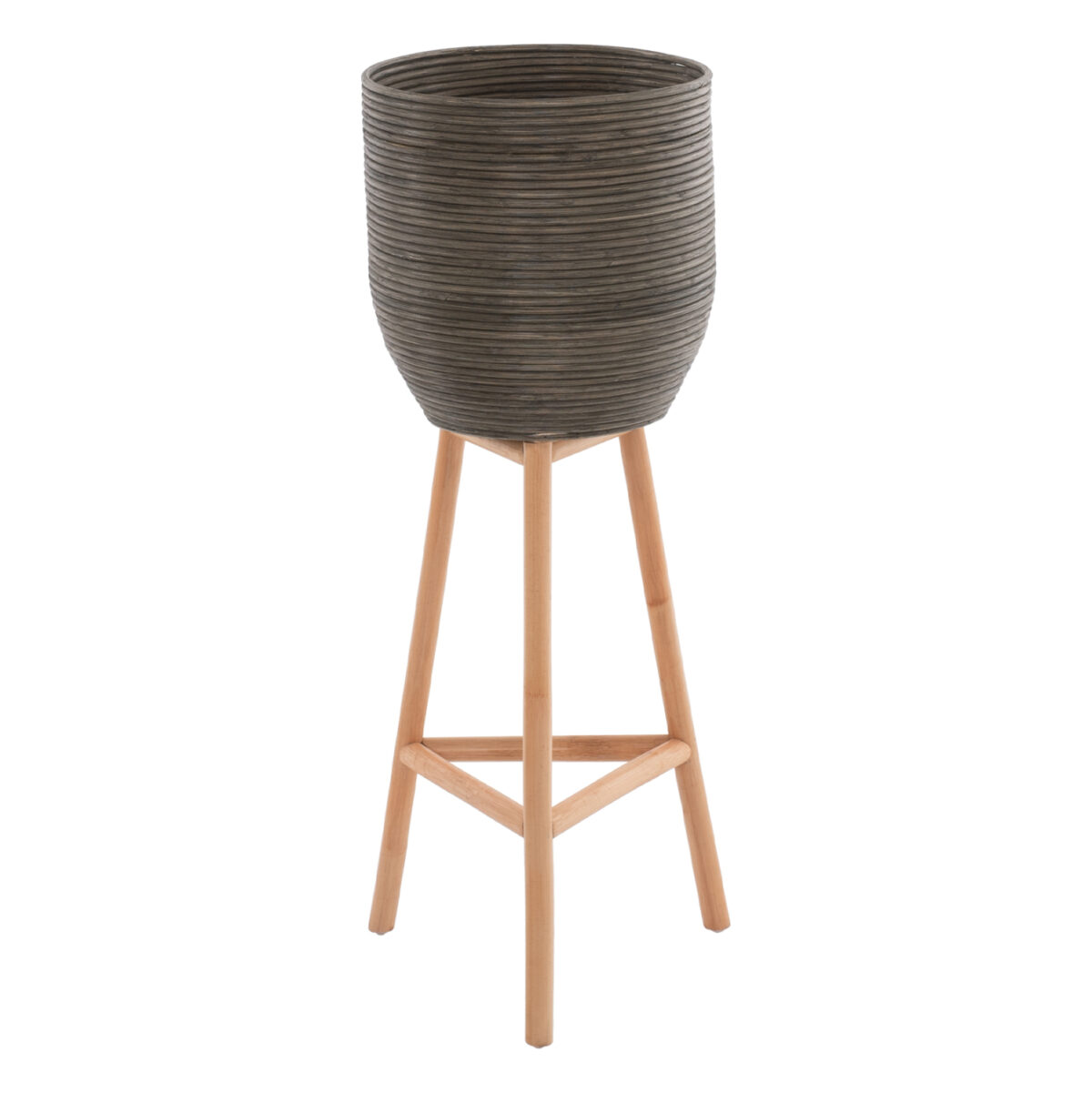 ΓΛΑΣΤΡΑ ΑΠΟ RATTAN ΚΑΙ BAMBOO LH10.7724 36Χ35Χ95Yεκ.ΦΥΣΙΚΟ - ΠΡΑΣΙΝΟ - Image 1