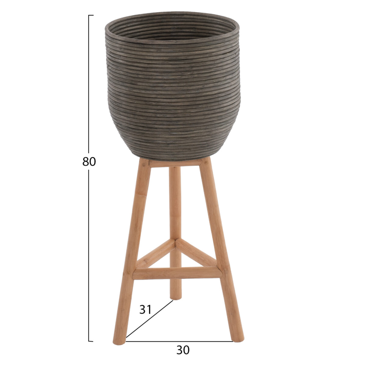 ΓΛΑΣΤΡΑ ΑΠΟ RATTAN ΚΑΙ BAMBOO LH10.7815 31x30x80Yεκ. ΦΥΣΙΚΟ - ΠΡΑΣΙΝΟ - Image 2