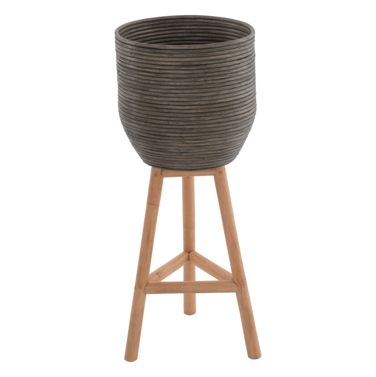 ΓΛΑΣΤΡΑ ΑΠΟ RATTAN ΚΑΙ BAMBOO LH10.7815 31x30x80Yεκ. ΦΥΣΙΚΟ - ΠΡΑΣΙΝΟ - Image 1