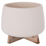 ΓΛΑΣΤΡΑ ΕΣ.ΧΩΡΟΥ FRELLO LH10.4674.02L ΛΕΥΚΟ FIBER CEMENT--TEAK ΒΑΣΗ 29x29x23,5Υεκ.