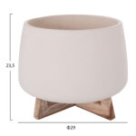 ΓΛΑΣΤΡΑ ΕΣ.ΧΩΡΟΥ FRELLO LH10.4674.02L ΛΕΥΚΟ FIBER CEMENT--TEAK ΒΑΣΗ 29x29x23,5Υεκ. - Image 2