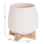 ΓΛΑΣΤΡΑ ΕΣ.ΧΩΡΟΥ FRELLO LH10.4674.02S ΛΕΥΚΟ FIBER CEMENT--TEAK ΒΑΣΗ 14,5x14,5x16Υεκ. - Image 2