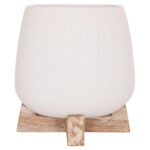 ΓΛΑΣΤΡΑ ΕΣ.ΧΩΡΟΥ FRELLO LH10.4674.02S ΛΕΥΚΟ FIBER CEMENT--TEAK ΒΑΣΗ 14,5x14,5x16Υεκ. - Image 3