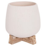 ΓΛΑΣΤΡΑ ΕΣ.ΧΩΡΟΥ FRELLO LH10.4674.02S ΛΕΥΚΟ FIBER CEMENT--TEAK ΒΑΣΗ 14,5x14,5x16Υεκ. - Image 5