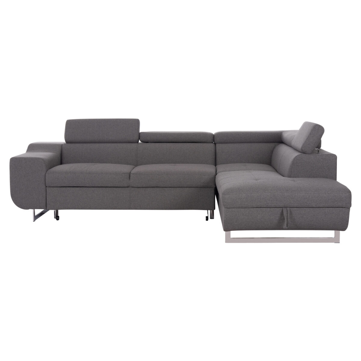 ΓΩΝΙΑΚΟΣ ΚΑΝΑΠΕΣ-ΚΡΕΒΑΤΙ ΜΕ ΑΠΟΘ.ΧΩΡΟ ENCORE LH10.3301.01R ΓΚΡΙ ΥΦΑΣΜΑ 285x205x90Υεκ. - Image 4