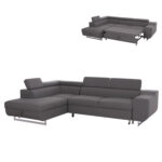 ΓΩΝΙΑΚΟΣ ΚΑΝΑΠΕΣ-ΚΡΕΒΑΤΙ ΜΕ ΑΠΟΘ.ΧΩΡΟ ENCORE LH10.3301.01L ΓΚΡΙ ΥΦΑΣΜΑ 285x205x90Υεκ.