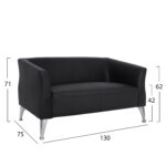 ΚΑΝΑΠΕΣ 2ΘΕΣΙΟΣ KIANA LH10.3122.21 ΜΕ ΜΑΥΡΟ PU 130x75x71 εκ. - Image 2