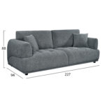 ΚΑΝΑΠΕΣ 3-ΘΕΣΙΟΣ STRUCTO LH10.3329.01 ΓΚΡΙ ΥΦΑΣΜΑ 227x94x88Υεκ. - Image 2