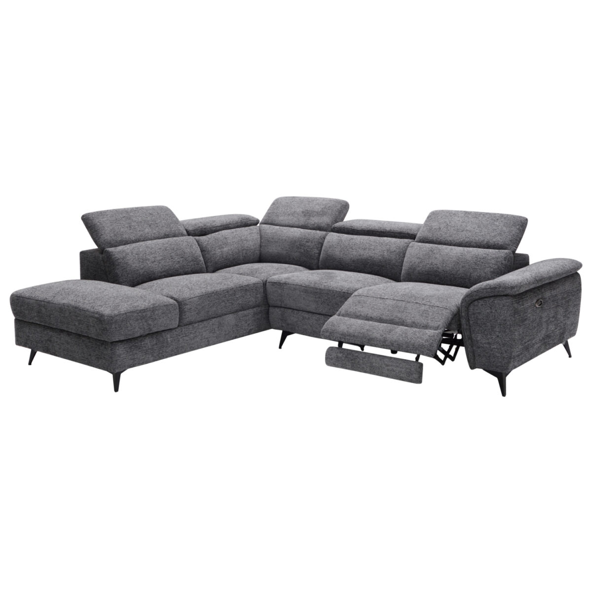 ΚΑΝΑΠΕΣ ΑΡΙΣΤΕΡΗ ΓΩΝΙΑ-ΑΝΑΚΛΙΣΗ & ΑΠΟΘ.ΧΩΡΟΣ-RESTRO LH10.3339.01L ΓΚΡΙ ΥΦΑΣΜΑ 284x224x76Υεκ - Image 1