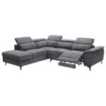 ΚΑΝΑΠΕΣ ΑΡΙΣΤΕΡΗ ΓΩΝΙΑ-ΑΝΑΚΛΙΣΗ & ΑΠΟΘ.ΧΩΡΟΣ-RESTRO LH10.3339.01L ΓΚΡΙ ΥΦΑΣΜΑ 284x224x76Υεκ