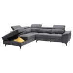 ΚΑΝΑΠΕΣ ΑΡΙΣΤΕΡΗ ΓΩΝΙΑ-ΑΝΑΚΛΙΣΗ & ΑΠΟΘ.ΧΩΡΟΣ-RESTRO LH10.3339.01L ΓΚΡΙ ΥΦΑΣΜΑ 284x224x76Υεκ - Image 3