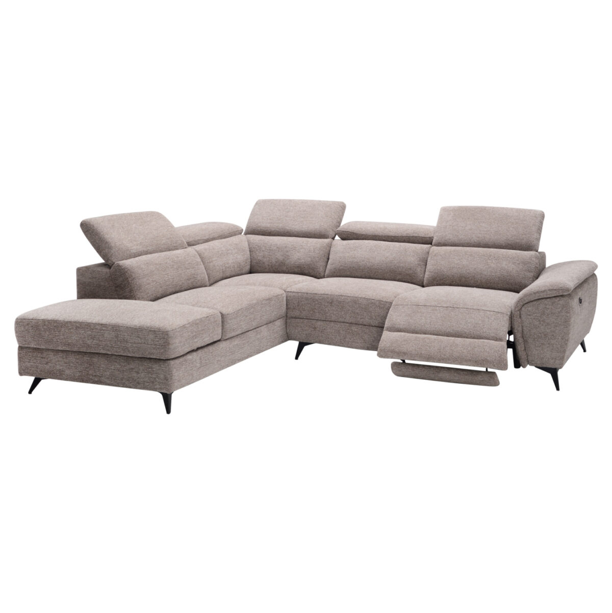 ΚΑΝΑΠΕΣ ΑΡΙΣΤΕΡΗ ΓΩΝΙΑ-ΑΝΑΚΛΙΣΗ & ΑΠΟΘ.ΧΩΡΟΣ-RESTRO LH10.3339.02L ΜΠΕΖ ΥΦΑΣΜΑ 290x220x80Υεκ - Image 1