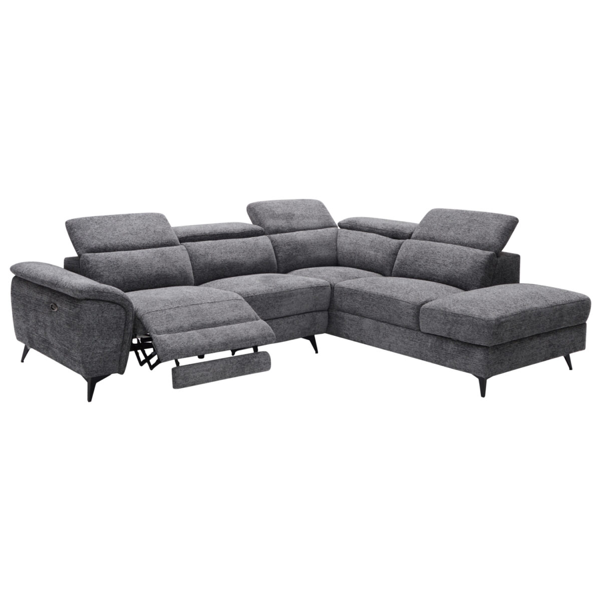 ΚΑΝΑΠΕΣ ΔΕΞΙΑ ΓΩΝΙΑ-ΑΝΑΚΛΙΣΗ & ΑΠΟΘ.ΧΩΡΟΣ-RESTRO LH10.3339.01R ΓΚΡΙ ΥΦΑΣΜΑ 290x220x80Υεκ - Image 1