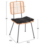 ΚΑΡΕΚΛΑ ΕΞ.ΧΩΡΟΥ ALLEGRA LH10.5454.11 ΜΕΤΑΛΛΟ&ΜΑΞΙΛΑΡΙ ΜΑΥΡΟ-ΜΠΕΖ WICKER 50,5x49,5x88Υεκ - Image 2