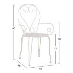 ΚΑΡΕΚΛΑ ΠΟΛΥΘΡΟΝΑ ΜΕΤΑΛΛΙΚΗ AMORE ΛΕΥΚΗ LH10.5008.12 49x48x90 εκ. - Image 2