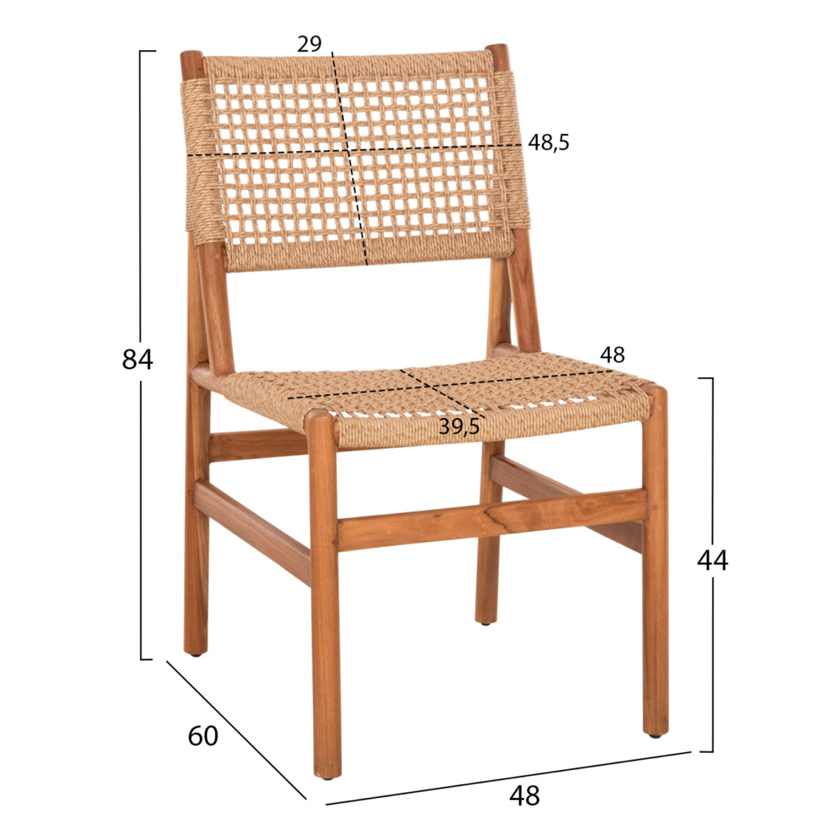ΚΑΡΕΚΛΑ ΤΡΑΠΕΖΑΡΙΑΣ DINIZ LH10.6554 ΞΥΛΟ TEAK ΦΥΣΙΚΟ--ΣΥΝΘ.ΣΧΟΙΝΙ 48x60x84Υεκ. - Image 2