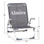 ΚΑΡΕΚΛΑΚΙ ΠΑΡΑΛΙΑΣ ΑΛΟΥΜINIOY ΒΑΡ.ΤΥΠΟΥ ΨΗΛΗ ΠΛΑΤΗ ALMIRA LH10.5053.10 ΓΚΡΙ 55x71x66Υεκ - Image 2