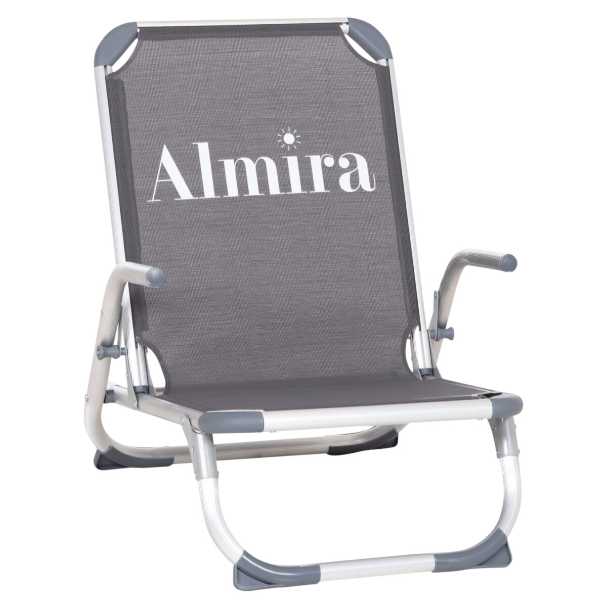 ΚΑΡΕΚΛΑΚΙ ΠΑΡΑΛΙΑΣ ΑΛΟΥΜINIOY ΒΑΡ.ΤΥΠΟΥ ΨΗΛΗ ΠΛΑΤΗ ALMIRA LH10.5053.10 ΓΚΡΙ 55x71x66Υεκ - Image 1