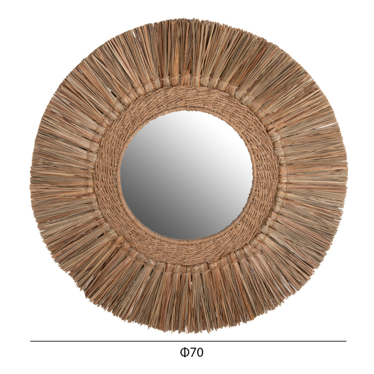 ΚΑΘΡΕΠΤΗΣ ΤΟΙΧΟΥ LH10.7831 ΜΕ ΠΛΑΙΣΙΟ MENDONG GRASS Φ70εκ ΣΕ ΧΡΩΜΑ ΦΥΣΙΚΟ - Image 2