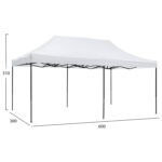 ΚΙΟΣΚΙ/GAZEBO MATTHEW LH10.6312 ΠΤΥΣΣΟΜΕΝΟ-ΣΚΕΛΕΤΟΣ ΜΕΤΑΛ.ΜΑΥΡΟΣ-ΛΕΥΚΟ ΥΦΑΣΜΑ 3x6x3,10Yμ - Image 2