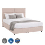 ΚΡΕΒΑΤΙ MILO ΔΙΠΛΟ ΜΕ ΑΠΟΘΗΚΕΥΤΙΚΟ ΧΩΡΟ LH10.622.32 ΜΠΕΖ ΥΦΑΣΜΑ-- ΓΙΑ ΣΤΡΩΜΑ 160x200εκ - Image 2