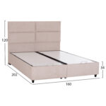 ΚΡΕΒΑΤΙ MILO ΔΙΠΛΟ ΜΕ ΑΠΟΘΗΚΕΥΤΙΚΟ ΧΩΡΟ LH10.622.32 ΜΠΕΖ ΥΦΑΣΜΑ-- ΓΙΑ ΣΤΡΩΜΑ 160x200εκ - Image 3