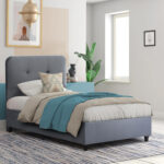 ΚΡΕΒΑΤΙ DOLORES ΓΚΡΙ ΒΕΛΟΥΔΟ LH10.649.10 ΓΙΑ ΣΤΡΩΜΑ 90x200 εκ.