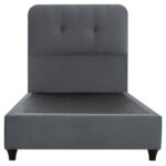 ΚΡΕΒΑΤΙ DOLORES ΓΚΡΙ ΒΕΛΟΥΔΟ LH10.649.10 ΓΙΑ ΣΤΡΩΜΑ 90x200 εκ. - Image 4