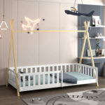 ΚΡΕΒΑΤΙ ΠΑΙΔΙΚΟ ΜΕ ΚΑΓΚΕΛΑ MUNK LH10.21325 ΠΕΥΚΟ ΛΕΥΚΟ/ΦΥΣΙΚΟ--ΜΕ ΣΤΡΩΜΑ 90x190εκ