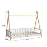 ΚΡΕΒΑΤΙ ΠΑΙΔΙΚΟ ΜΕ ΚΑΓΚΕΛΑ MUNK LH10.739.03 τ.MONTESSORI ΠΕΥΚΟ ΦΥΣΙΚΟ-ΛΕΥΚΟ--190x90εκ - Image 3