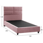 ΚΡΕΒΑΤΙ MILO ΣΑΠΙΟ ΜΗΛΟ ΒΕΛΟΥΔΟ LH10.646.12 ΓΙΑ ΣΤΡΩΜΑ 120x200 εκ. - Image 3