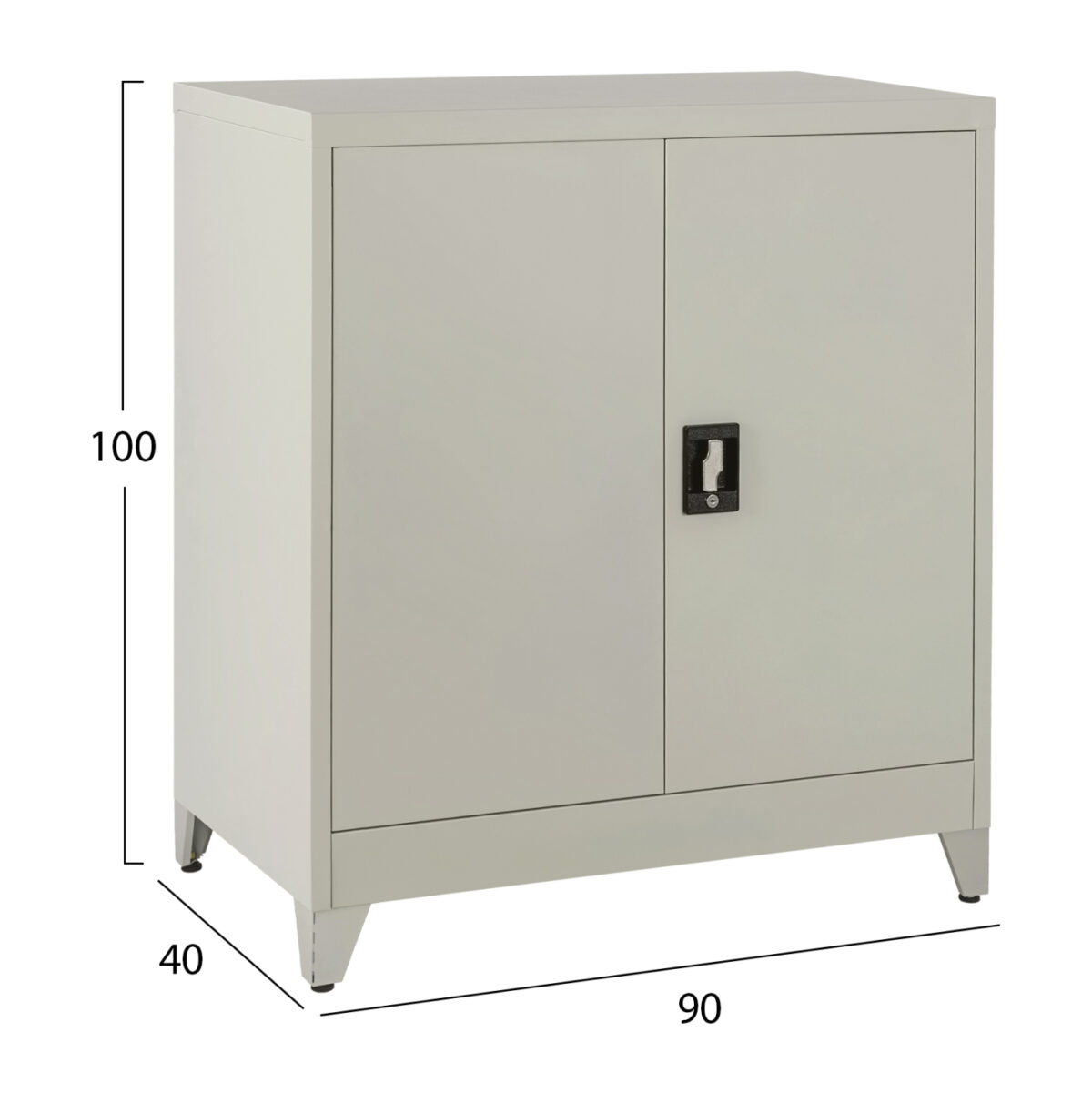 ΝΤΟΥΛΑΠΑ ΜΕΤΑΛΛΙΚΗ DURON LH10.11999 2-ΦΥΛΛΗ ΜΕ 2 ΑΠΟΘ.ΧΩΡΟΥΣ & ΠΟΔΙΑ-ΓΚΡΙ 90Χ40Χ100Υεκ. - Image 2