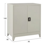 ΝΤΟΥΛΑΠΑ ΜΕΤΑΛΛΙΚΗ DURON LH10.11999 2-ΦΥΛΛΗ ΜΕ 2 ΑΠΟΘ.ΧΩΡΟΥΣ & ΠΟΔΙΑ-ΓΚΡΙ 90Χ40Χ100Υεκ. - Image 2