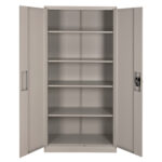 ΝΤΟΥΛΑΠΑ ΜΕΤΑΛΛΙΚΗ DURON LH10.5959.01 ΔΙΦΥΛΛΗ ΜΕ 5 ΑΠΟΘ. ΧΩΡΟΥΣ ΓΚΡΙ 90Χ40Χ180Yεκ - Image 4