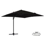 ΟΜΠΡΕΛΑ SHADER LH10.6025.03 ALU ΕΠΑΓΓΕΛΜΑΤΙΚΗ ΚΡΕΜΑΣΤΗ 3X3 360 ΜΟΙΡΩΝ ME ΜΑΥΡΟ ΑΚΡΥΛΙΚΟ ΠΑΝΙ