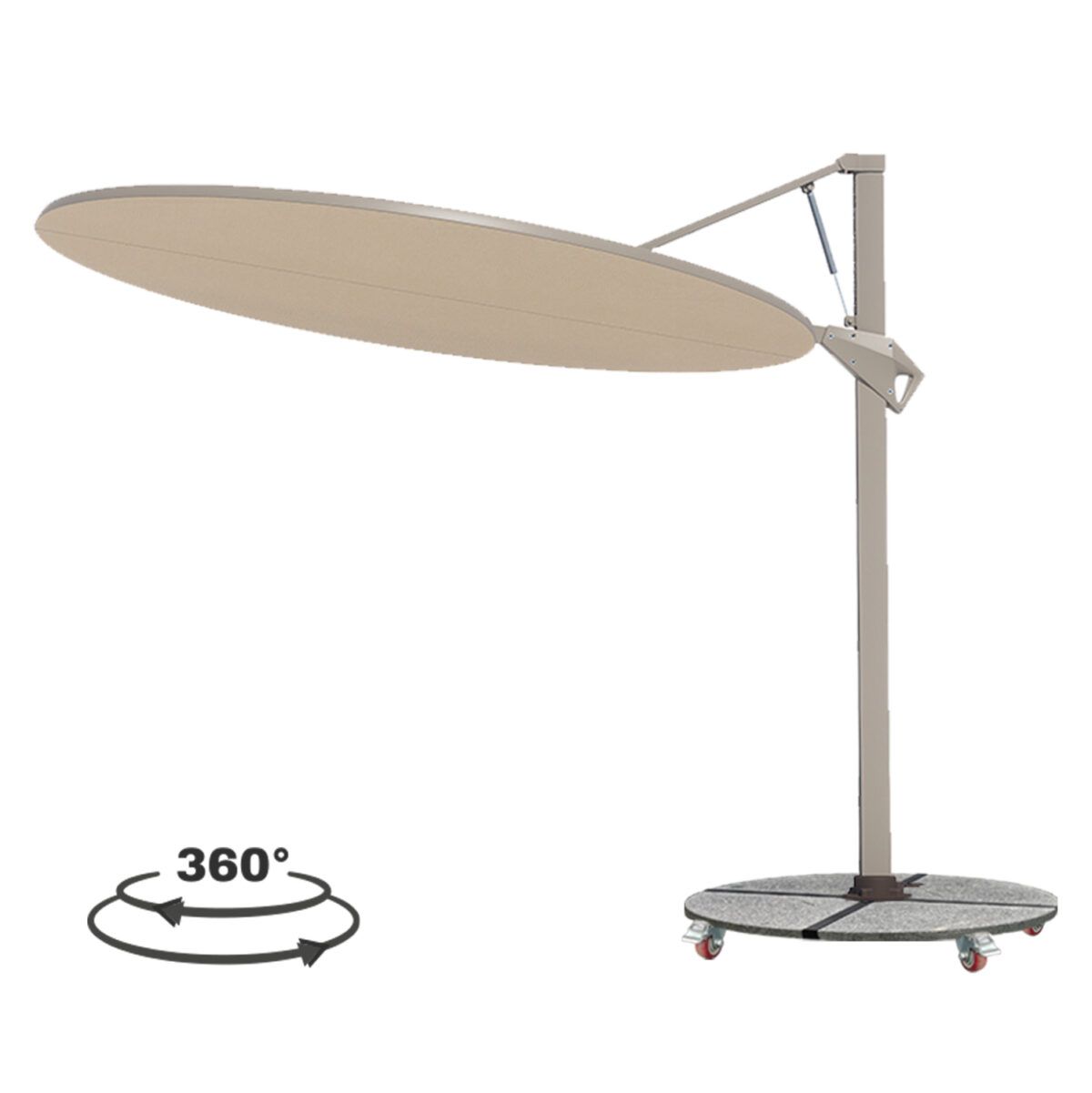 omprela-me-basi-fb92128501-aloyminio-gra ΟΜΠΡΕΛΑ ΜΕ ΒΑΣΗ ΣΕΙΡΑ CANNOPY LH10.21285.01 ΑΛΟΥΜΙΝΙΟ & ΓΡΑΝΙΤΗΣ-ΜΟΛΥΒΙ ΧΡΩΜΑ Φ2,2μ - Image 1