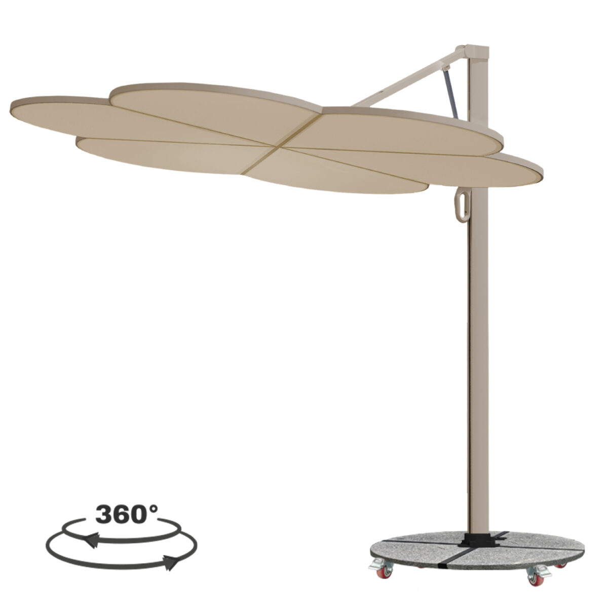 ΟΜΠΡΕΛΑ ΜΕ ΒΑΣΗ ΣΕΙΡΑ CANNOPY (flower) LH10.21286.01 ΑΛΟΥΜΙΝΙΟ-ΓΡΑΝΙΤΗΣ-ΜΟΛΥΒΙ ΧΡΩΜΑ 2,38x2,2μ - Image 1