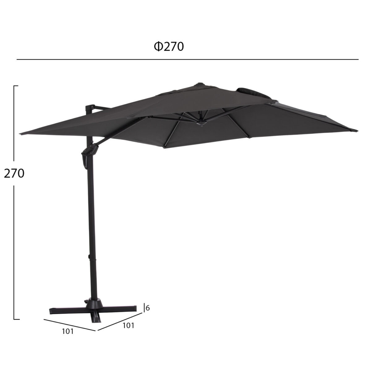 ΟΜΠΡΕΛΑ ΠΙΣΙΝΑΣ JAVANTE LH10.6623.01 ΓΚΡΙ ΑΛΟΥΜΙΝΙΟ & ΣΚΙΑΣΤΡΟ 2.7x2.7x2.7Yμ - Image 2