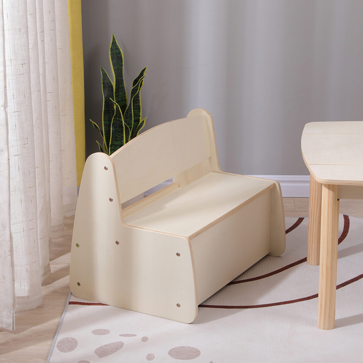 ΠΑΓΚΑΚΙ ΠΑΙΔΙΚΟ ΜΕ ΑΠΟΘ.ΧΩΡΟ RICKI LH10.18342.01 MDF & ΚΟΝΤΡΑΠΛΑΚΕ ΦΥΣΙΚΟ 63x43x47Υεκ - Image 2