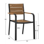ΠΟΛΥΘΡΟΝΑ ΑΛΟΥΜΙΝΙΟΥ SAGA ΑΝΘΡΑΚΙ ΜΕ POLYWOOD LH10.5127.02 55x56x85Υεκ. - Image 2