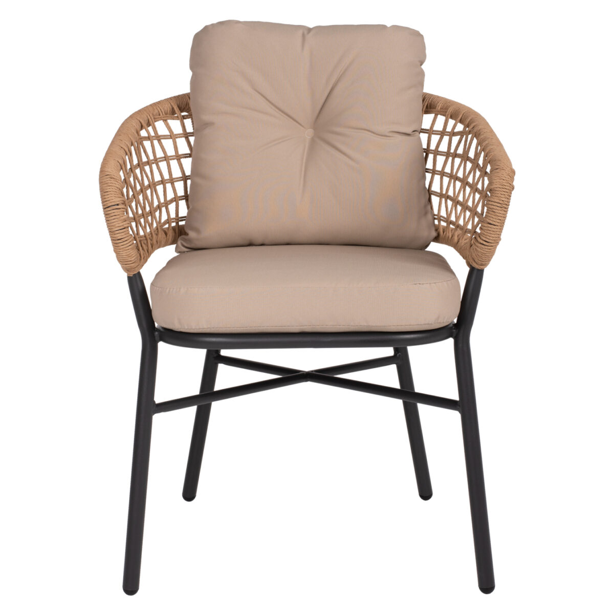 ΠΟΛΥΘΡΟΝΑ ΑΛΟΥΜΙΝΙΟΥ DARK GREY ΕΠΑΓΓΕΛΜ. RATTAN ΜΑΞΙΛΑΡΙ ΜΠΕΖ LH10.5863.01 60x56x84 εκ. - Image 3