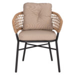 ΠΟΛΥΘΡΟΝΑ ΑΛΟΥΜΙΝΙΟΥ DARK GREY ΕΠΑΓΓΕΛΜ. RATTAN ΜΑΞΙΛΑΡΙ ΜΠΕΖ LH10.5863.01 60x56x84 εκ. - Image 3