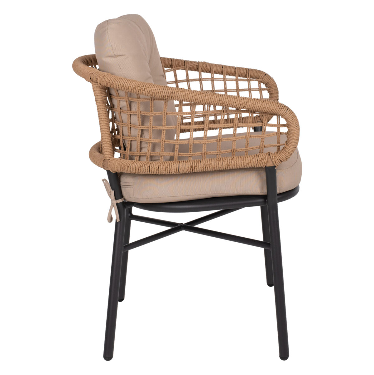 ΠΟΛΥΘΡΟΝΑ ΑΛΟΥΜΙΝΙΟΥ DARK GREY ΕΠΑΓΓΕΛΜ. RATTAN ΜΑΞΙΛΑΡΙ ΜΠΕΖ LH10.5863.01 60x56x84 εκ. - Image 4